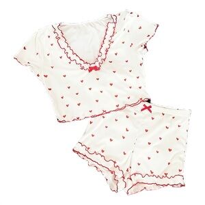 Heart Ruffle Pajama Set
